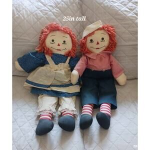 Pair of Vintage Raggedy Ann and Andy Rag Dolls
